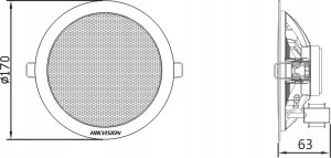 GŁOŚNIK SUFITOWY DS-QAE0206G1-V 6 W Hikvision 6