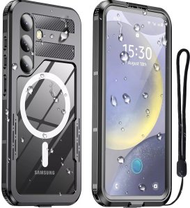 Etui Wodoodporne Alogy HydroArmor IP68 Case z przezroczystym tyłem Pancerna obudowa 360 do MagSafe do Samsung Galaxy S24+ Plus 1