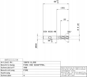 Carbide milling cutter GUHRING HA 7.0 mm 6