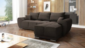 WYGODNY NAROŻNIK KANAPA ROZKŁADANA ROGÓWKA FUNKCJA SPANIA HONEY + PUFA 2