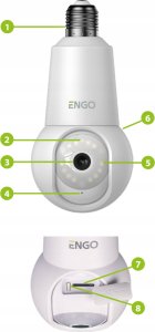 Kamera IP Engo ECAM-E27 - Smart kamera wewnętrzna, Wi-Fi, obrotowa, gwint E27, 4Mpx2-kierunkowy dźwięk (mikrofon i głośnik), śledzenie ruchu, micro SD 3