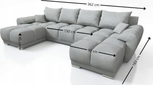 ZIELONY DUŻY NAROŻNIK ROZKŁADANY DO SALONU ROGÓWKA Z FUNKCJĄ SPANIA HONEY U 4