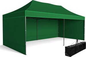 Pawilon handlowy ekspresowy 3x6 m 3 ściany zielony 1