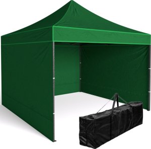 Pawilon handlowy ekspresowy 3x3 m zielony 3 ściany 1