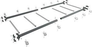 Drabinka gimnastyczna ogrodowa z drążkiem, poręczami i liną OCYNK Street workout UNDERFIT UF11683 4