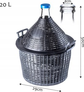 Kadax Balon 20L z wąs otwo+korek 3+rur plas+ściąg+winiom 3