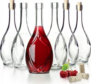 KADAX Butelka Szklana Na Wino 500ml Z Korkiem Oliwa Ocet Bimber Alkohol 6szt 10