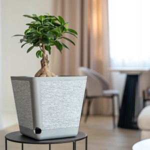 KADAX Doniczka Donica Na Kwiaty Osłonka Wysoka 24 cm szara Z Podstawką 2