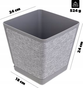 KADAX Doniczka Donica Na Kwiaty Osłonka Wysoka 24 cm szara Z Podstawką 3