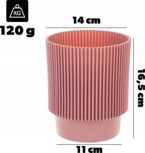 Kadax KADAX Doniczka Donica Na Kwiaty 13cm Osłonka Rośliny Kwietnik Plastikowa Różowa 3