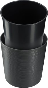 KADAX Doniczka Donica Na Kwiaty 25cm Osłonka Z Wkładem Kwietnik Plastikowa Grafit 3