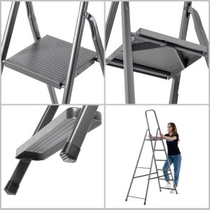 Drabina Stalowa 6 Stopniowa Domowa Drabinka Składana Stopnie Solidna 125kg 3