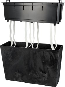 KADAX Doniczka Donica Na Kwiaty Kwietnik Wysoka + Wkład 19x56cm Czarny Beton 2