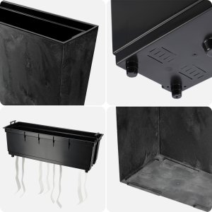 KADAX Doniczka Donica Na Kwiaty Kwietnik Wysoka + Wkład 19x56cm Czarny Beton 5