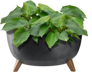 KADAX Doniczka Donica Na Kwiaty 47cm Osłonka + Wkład Nóżki Korek Kwietnik Czarny 1