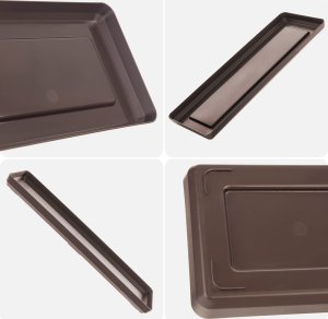 KADAX Podstawka Pod Doniczkę Donicę 40cm Tacka Prostokątna mokka Plastikowa 10