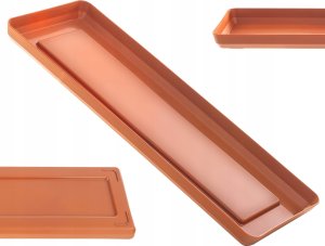 KADAX Podstawka Pod Doniczkę Donicę 40cm Tacka Prostokątna Ceglasta Plastikowa 1