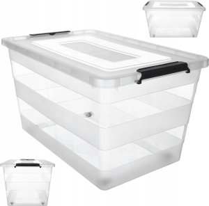 KADAX Pojemnik Z Pokrywą Do Przechowywania 55L Organizer Plastikowy Na Zabawki 1