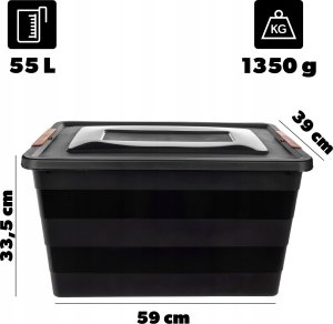 KADAX Pojemnik Z Pokrywą Do Przechowywania 55L Organizer Plastikowy Na Zabawki 3