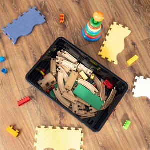 KADAX Pojemnik Z Pokrywą Do Przechowywania 55L Organizer Plastikowy Na Zabawki 4