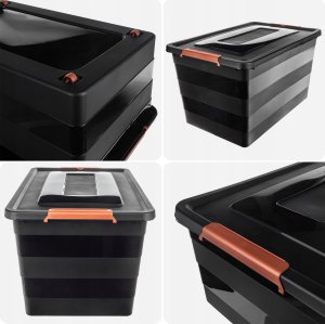 KADAX Pojemnik Z Pokrywą Do Przechowywania 55L Organizer Plastikowy Na Zabawki 8