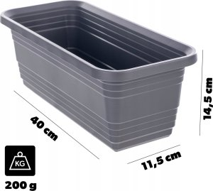 KADAX Skrzynka Balkonowa Doniczka Donica 40cm Antracyt Skrzynia Na Kwiaty 3