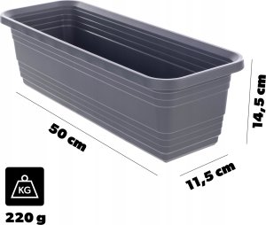 KADAX Skrzynka Balkonowa Doniczka Donica 50cm Antracyt Skrzynia Na Kwiaty 3