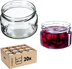 KADAX 20x Słoik Słoiki 250ml Szklany Na Przetwory Dżem miód Do Świec 1