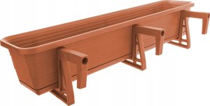 KADAX Skrzynka Balkonowa Doniczka Donica 80cm Uchwyty Podstawka Balkon Balustradę 11