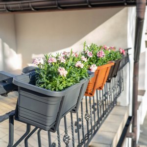 KADAX Skrzynka Balkonowa Doniczka Donica 80cm Uchwyty Podstawka Balkon Balustradę 6