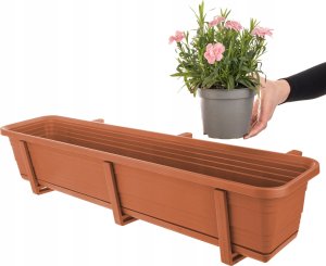 KADAX Skrzynka Balkonowa Doniczka Donica 80cm Uchwyty Podstawka Balkon Balustradę 9