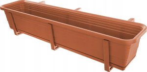 KADAX Skrzynka Balkonowa Doniczka Donica 80cm Uchwyty Podstawka Balkon Balustradę 10