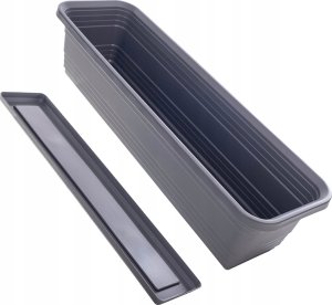 KADAX Doniczka Balkonowa Skrzynka Donica Na Kwiaty 60cm + Podstawka Antracyt 11