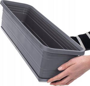 KADAX Doniczka Balkonowa Skrzynka Donica Na Kwiaty 60cm + Podstawka Antracyt 6