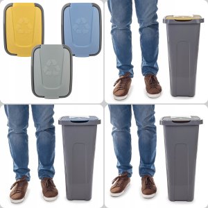 KADAX Kosze Na Śmieci Pojemnik Na Odpady 30L Do Segregacji Kubeł Śmietnik 3szt 12