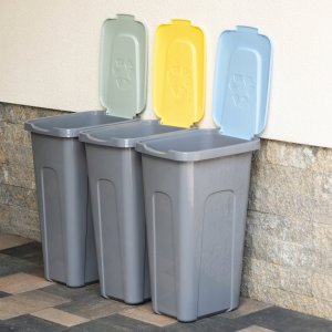 KADAX Kosze Na Śmieci Pojemnik Na Odpady 30L Do Segregacji Kubeł Śmietnik 3szt 2