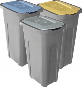 KADAX Kosze Na Śmieci Pojemnik Na Odpady 30L Do Segregacji Kubeł Śmietnik 3szt 7