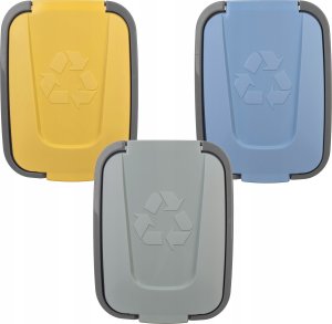 KADAX Kosze Na Śmieci Pojemnik Na Odpady 30L Do Segregacji Kubeł Śmietnik 3szt 10