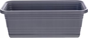 KADAX Doniczka Balkonowa Skrzynka Donica Na Kwiaty 40cm + Podstawka Antracyt 8