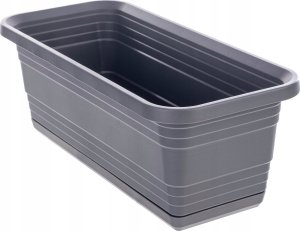 KADAX Doniczka Balkonowa Skrzynka Donica Na Kwiaty 40cm + Podstawka Antracyt 9