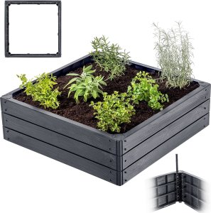 KADAX Warzywniak Podwyższona Grządka Skrzynia Ogrodowa Rabata Antracyt 75x75cm 1