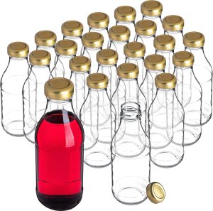 KADAX Butelka Szklana Soczek 330ml Z Zakrętką Na Sok Butelki Na Soki Nalewki 24x 1