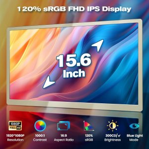 KEFEYA Monitor do laptopa 15,6"wszystkie modele przenośny ekran 80NTSC 1080 3