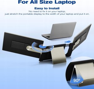 KEFEYA Monitor do laptopa 15,6"wszystkie modele przenośny ekran 80NTSC 1080 7