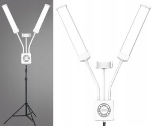 Podwójna Giętka Lampa Led Kosmetyczna Fotograficzna Video 40w + Pilot / M46 / Biały 1