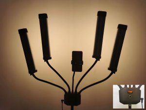 Michael Marinelli 4 Poczwórna Giętka Elastyczna Lampa Led Kosmetyczna Foto Video 65w / M65 Czarny 9