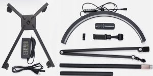 Lampa Led Kosmetyczna Bezcieniowa Do Makijażu Paznokci Rzęs + Statyw Jezdny / Gx530r / Czarny 4