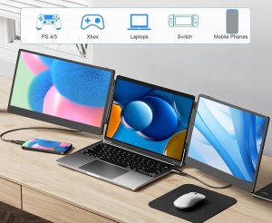 Laptomo potrójny monitor laptopa 14''rozszerzenie ekranu przenośny FHD 2024 4