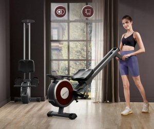 MERACH Wioślarz do 160 kg do domu magnetyczny Bluetooth 16 poziomami oporu 2