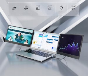 Teamgee 14"Przenośny monitor do laptopa ekrany 13"-17" FHD do komputerów 2